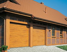 Golden oak ribbed carteck sectional doors